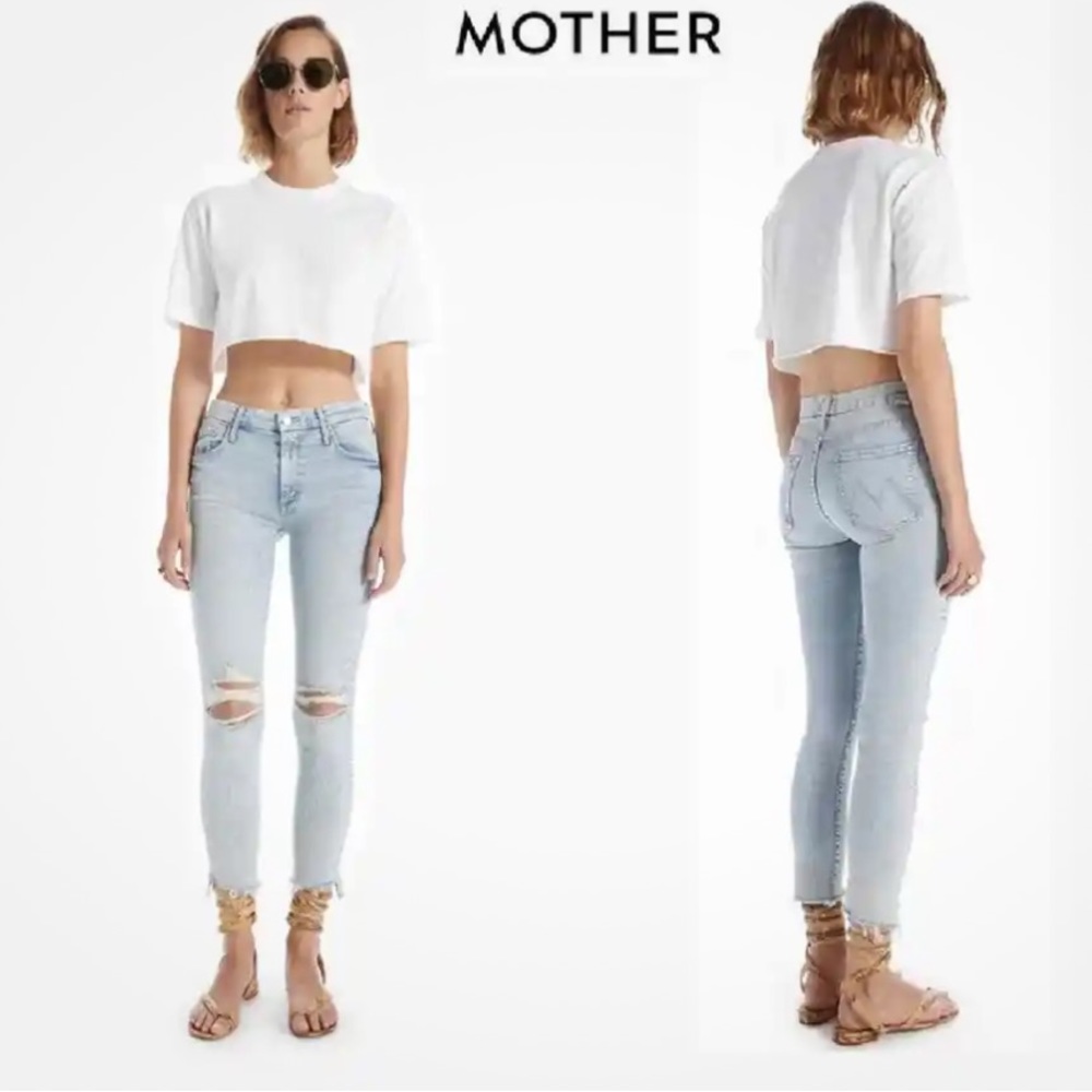 Mother The Stunner Zip Ankle Step Fray Size 27